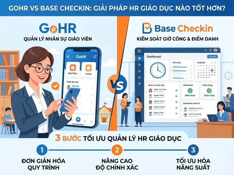 App GoHR vs App Base Checkin: 3 Bước Tối Ưu Quản Lý HR Giáo Dục
